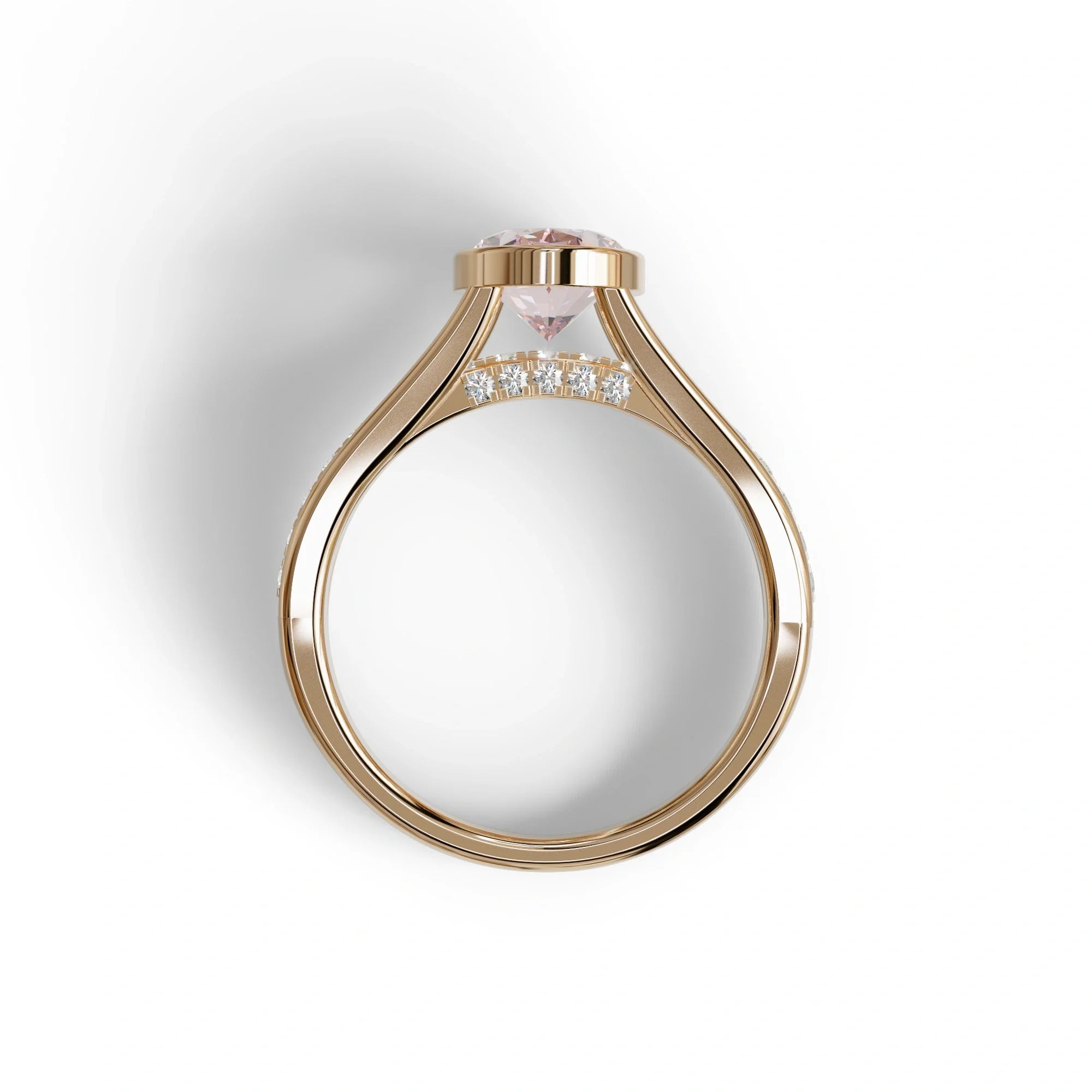 3 Carat Fancy Vivid Pink Oval cut lab grown Diamond Engagement Ring - Prisma