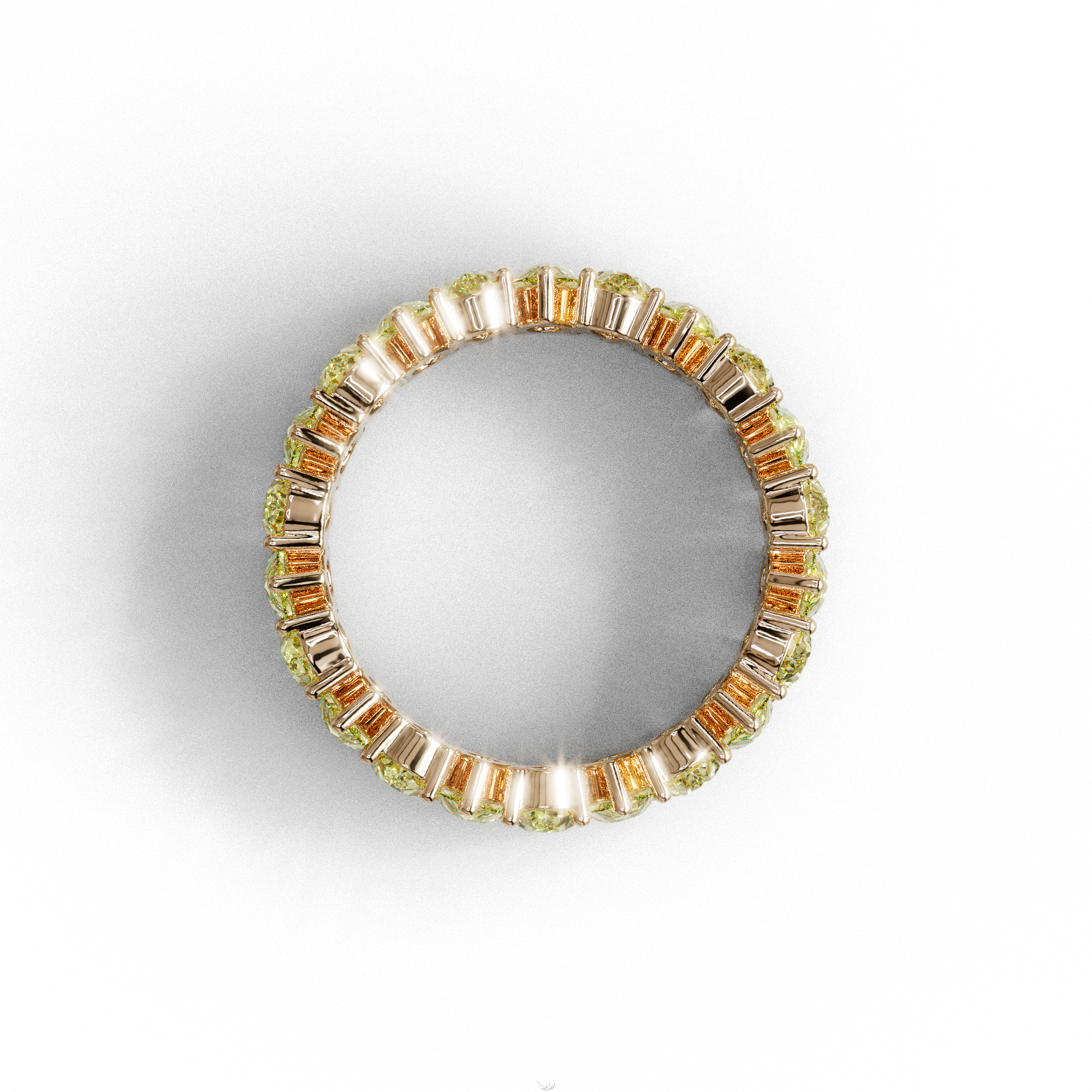 Yellow Pear Diamond Full Eternity Band - Stackable Ring