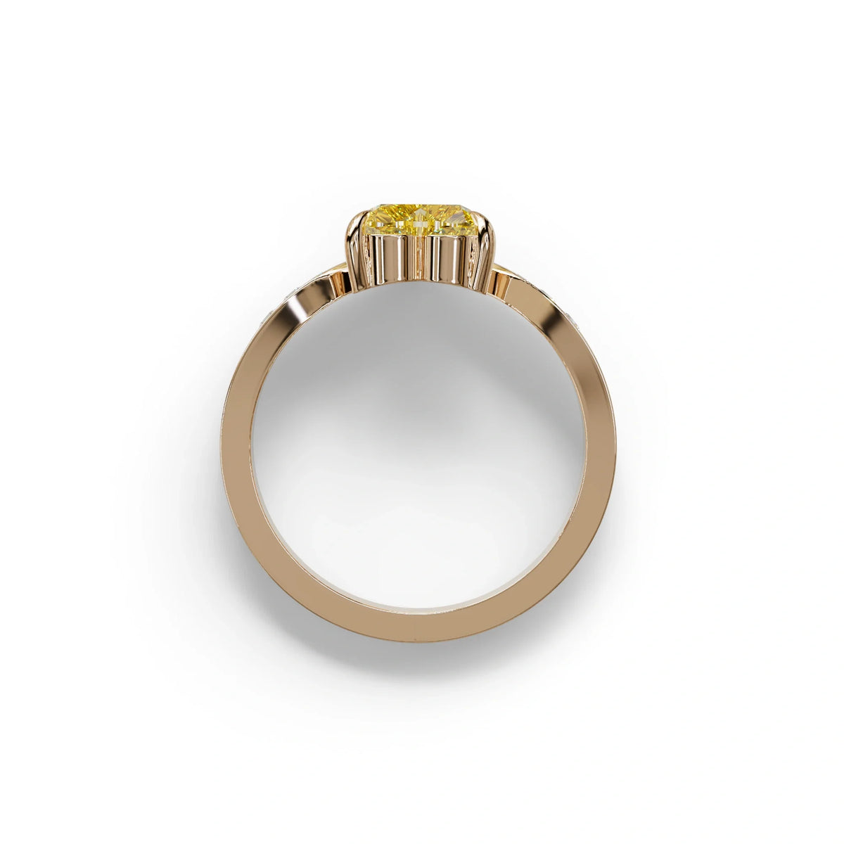 Yellow Heart Shape Lab Grown Diamond Engagement Ring - Moise