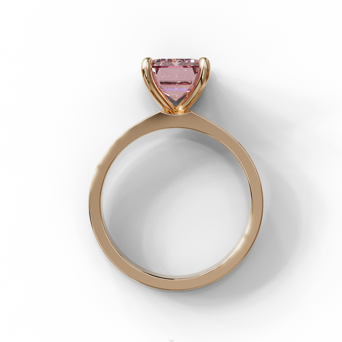 2 to 6 Carat Pink Lab Grown Diamond Engagement Ring – Emerald Cut Solitaire | Lami