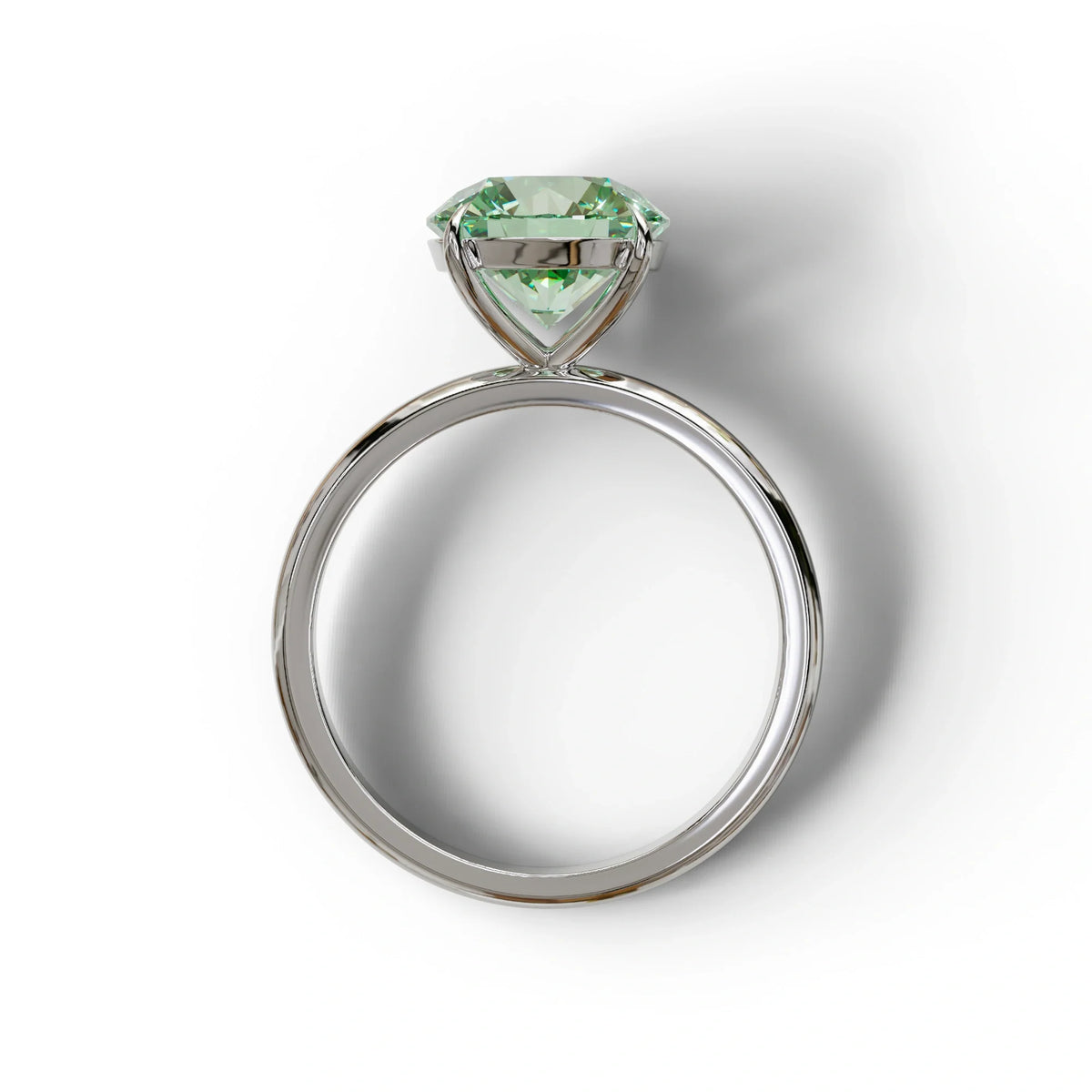 Green Round Cut Solitaire Lab Diamond Engagement Ring - Italia