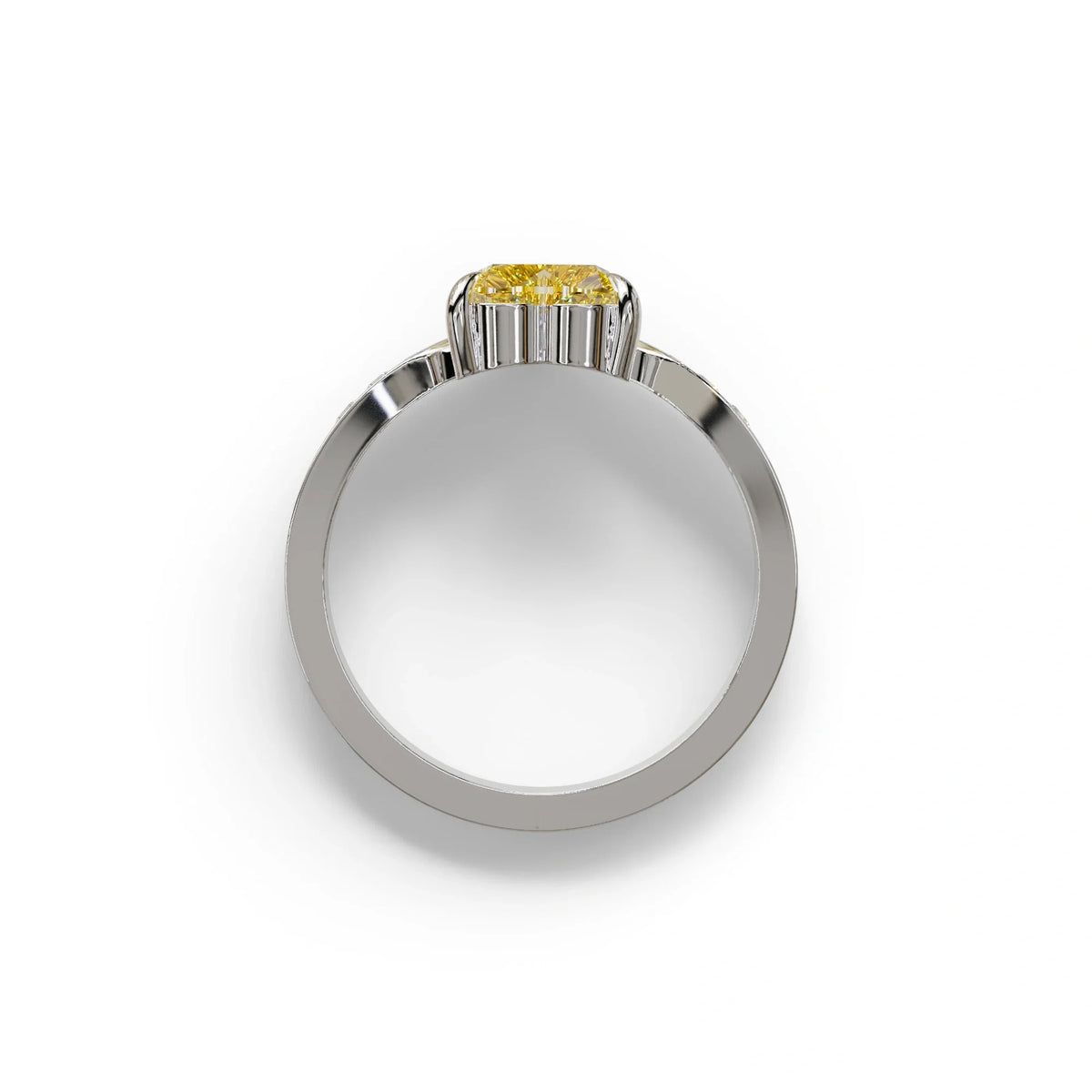 Yellow Heart Shape Lab Grown Diamond Engagement Ring - Moise
