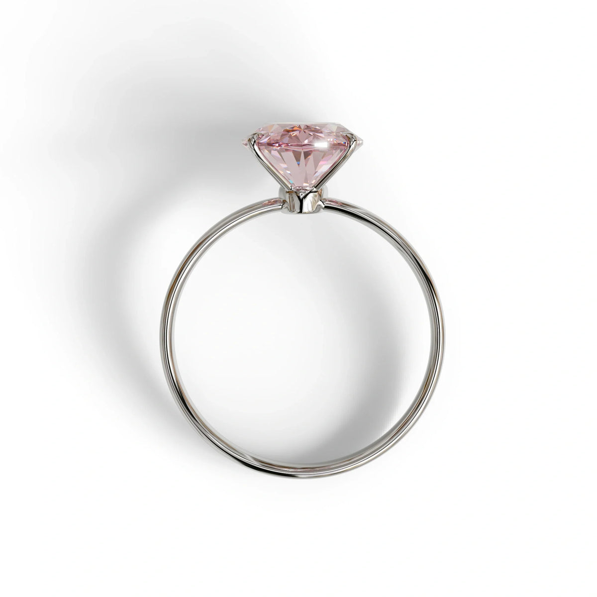 4 Ct Fancy Intense Pink Oval cut Lab Grown Diamond Solitaire Engagement Ring - Cadris