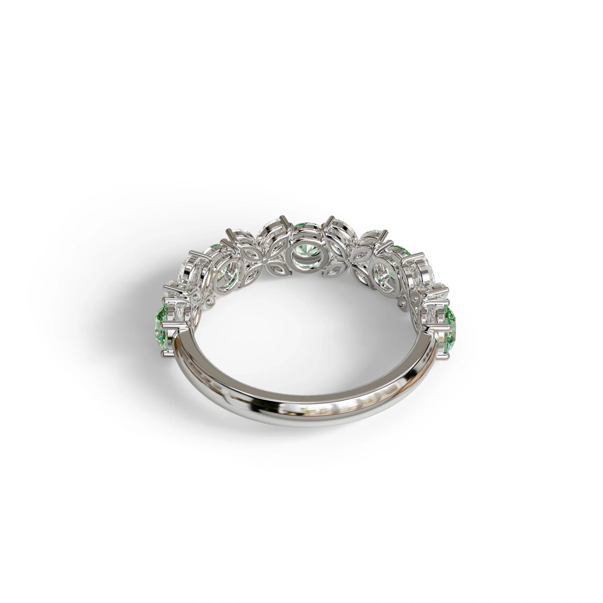 Yellow Gold Marquise & Round Brilliant Diamond Flower Cluster Ring - 18k Gold