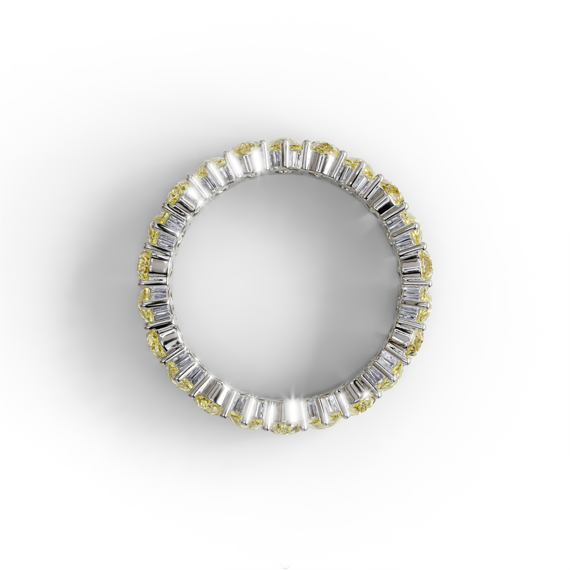 Yellow Pear Diamond Full Eternity Band - Stackable Ring