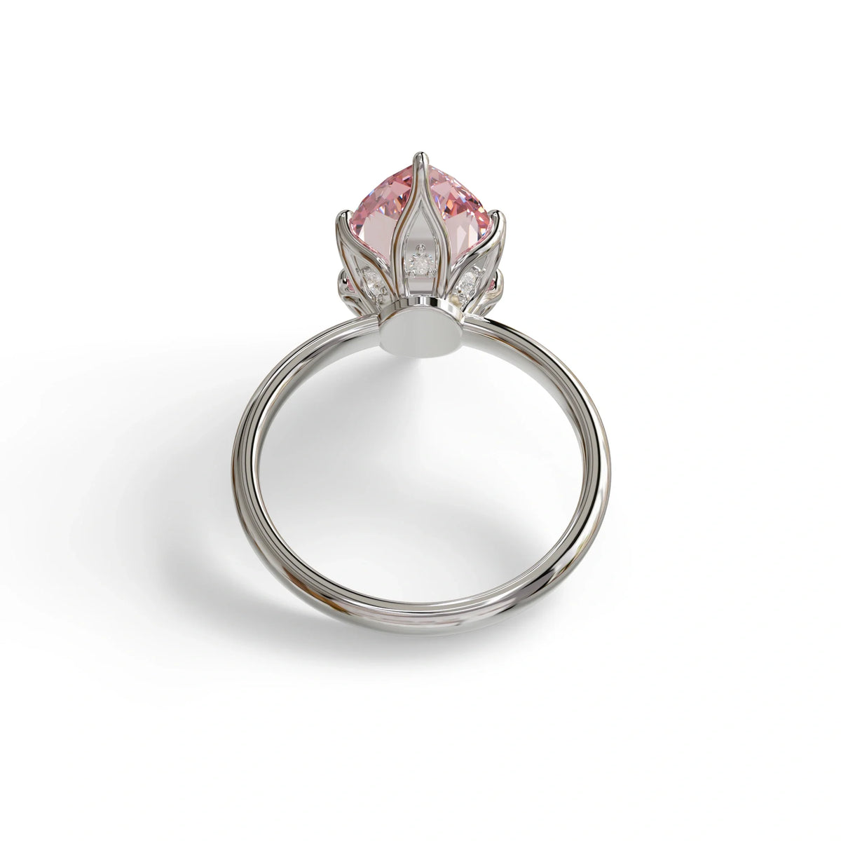 5 Carat Pink Lab Grown Diamond Engagement Ring · Marquise Cut Hidden Halo | Etoile - view 9