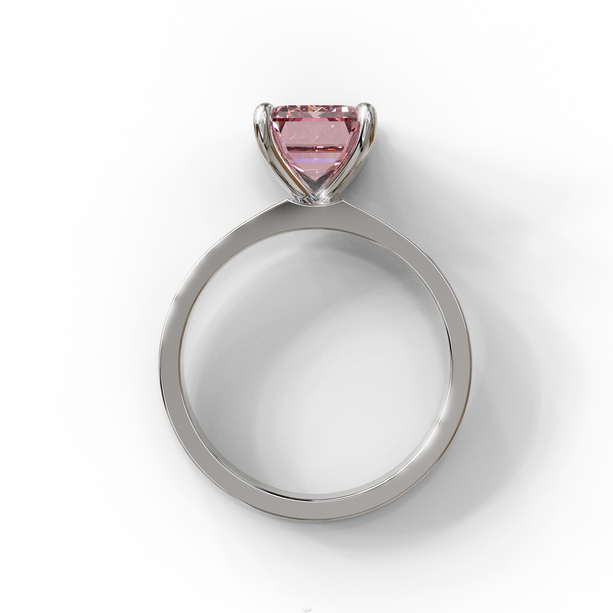 2 to 6 Carat Pink Lab Grown Diamond Engagement Ring – Emerald Cut Solitaire | Lami
