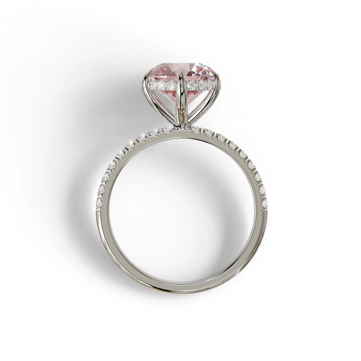 2.5 Carat Green Round Cut Hidden Halo & Pave Lab Diamond Ring - Hyper Saga