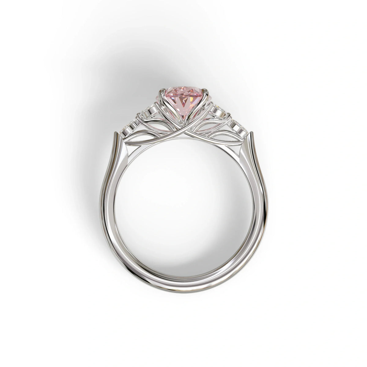 2.5 Carat Pink Lab Grown Diamond Engagement Ring · Oval Cut Nature-Inspired | Halcyon - view 9