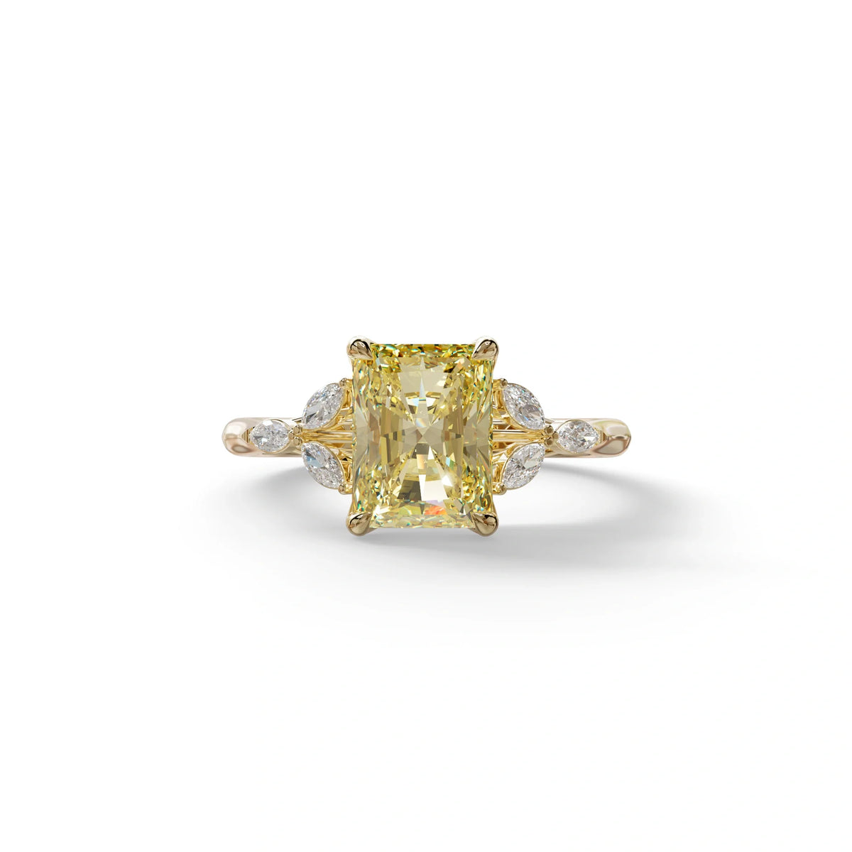 2.5 Carat Yellow Lab Grown Diamond Engagement Ring · Radiant Cut Nature-Inspired | Aurora - view 1