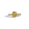 1.50 Carat Yellow Oval Cut Lab Diamond Engagement Ring - Scorpio - 10K Solid Gold / Yellow Gold