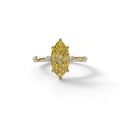 2.5 Ct Fancy Yellow Marquise Cut Lab Diamond In Space-Chanel Setting Ring - Nimi - 10K Solid Gold / Yellow Gold