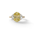 3 Carat Yellow Lab Grown Diamond Engagement Ring · Oval Cut Three Stone | Constellation - view 1