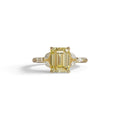 2.5 Carat Yellow Lab Grown Diamond Engagement Ring · Emerald Cut Nature-Inspired | Verona - view 1
