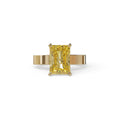 4Ct Yellow Radiant Cut Lab Grown Diamond Solitaire Engagement Ring - Crownfire - 10K Solid Gold / Yellow Gold