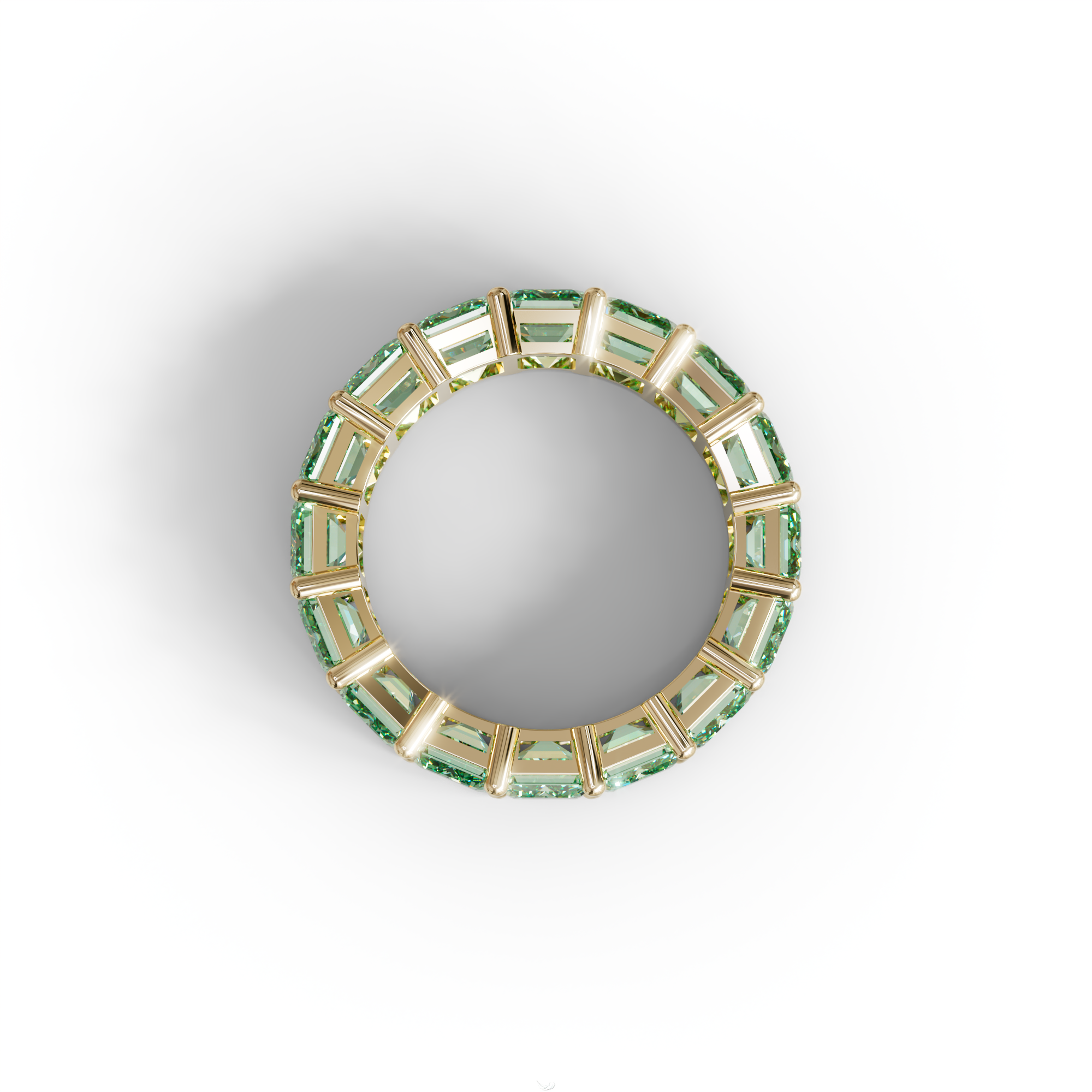 Lab‑Grown Green Emerald‑Cut Diamond Band – Classic Full‑Eternity Style