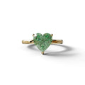 Green Heart Cut Solitaire Lab Grown Diamond Engagement Ring - Mellow - 2 Carat / 10K Solid Gold / Yellow Gold