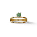 Green Round Brilliant Solitaire Engagement Ring with a split‑shank Band - Auric Grace - 1.5 Carat / 10K Solid Gold