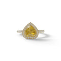 Yellow Heart Cut Halo & Pavé Lab Grown Diamond Engagement Ring - Gelia - 2 Carat / 10K Solid Gold / Yellow Gold