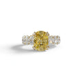 4 Carat Yellow Oval Cut Full Eternity Lab Grown Diamond Ring - Enigma - 10K Solid Gold / Yellow Gold