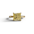 Yellow Princess Cut Solitaire Lab Grown Diamond Engagement Ring - Speyeria - 2 Carat / 10K Solid Gold / Yellow Gold