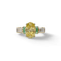 3 Carat Fancy Yellow Oval Cut Lab-Grown Diamond Wedding Ring – Bellora - 10K Solid Gold / Yellow Gold