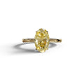 Fancy Yellow Oval Cut Solitaire Lab Grown Diamond Engagement Ring Curiosa - 2 Carat / 10K Solid Gold / Yellow Gold