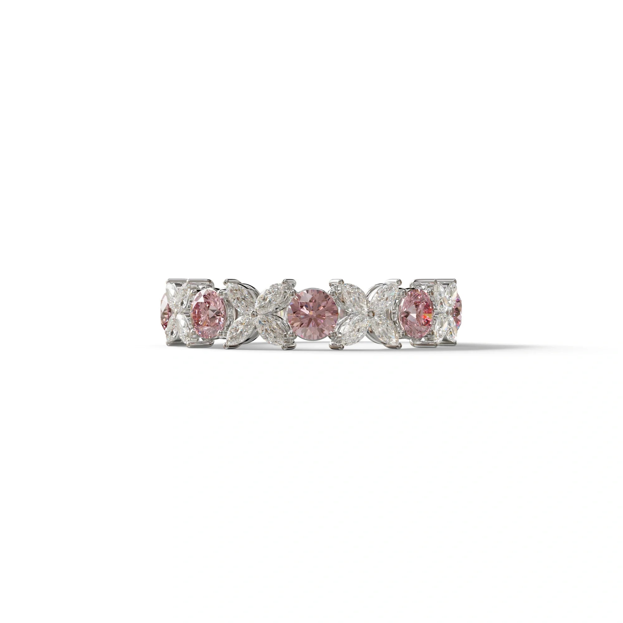 Yellow Gold Marquise & Round Brilliant Diamond Flower Cluster Ring - 18k Gold - 10K Solid Gold / White Gold