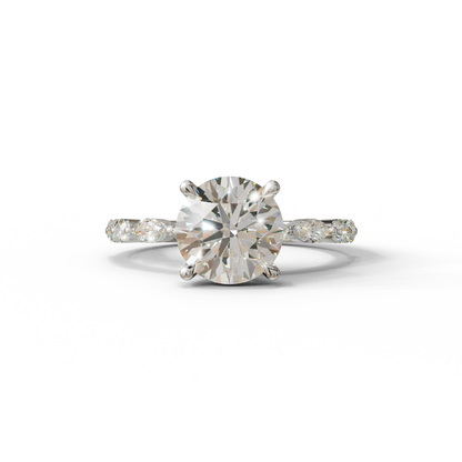 2 Carat E-VVS Round Cut Hidden Halo & Pave Set Lab Diamond Ring - Pure Origin