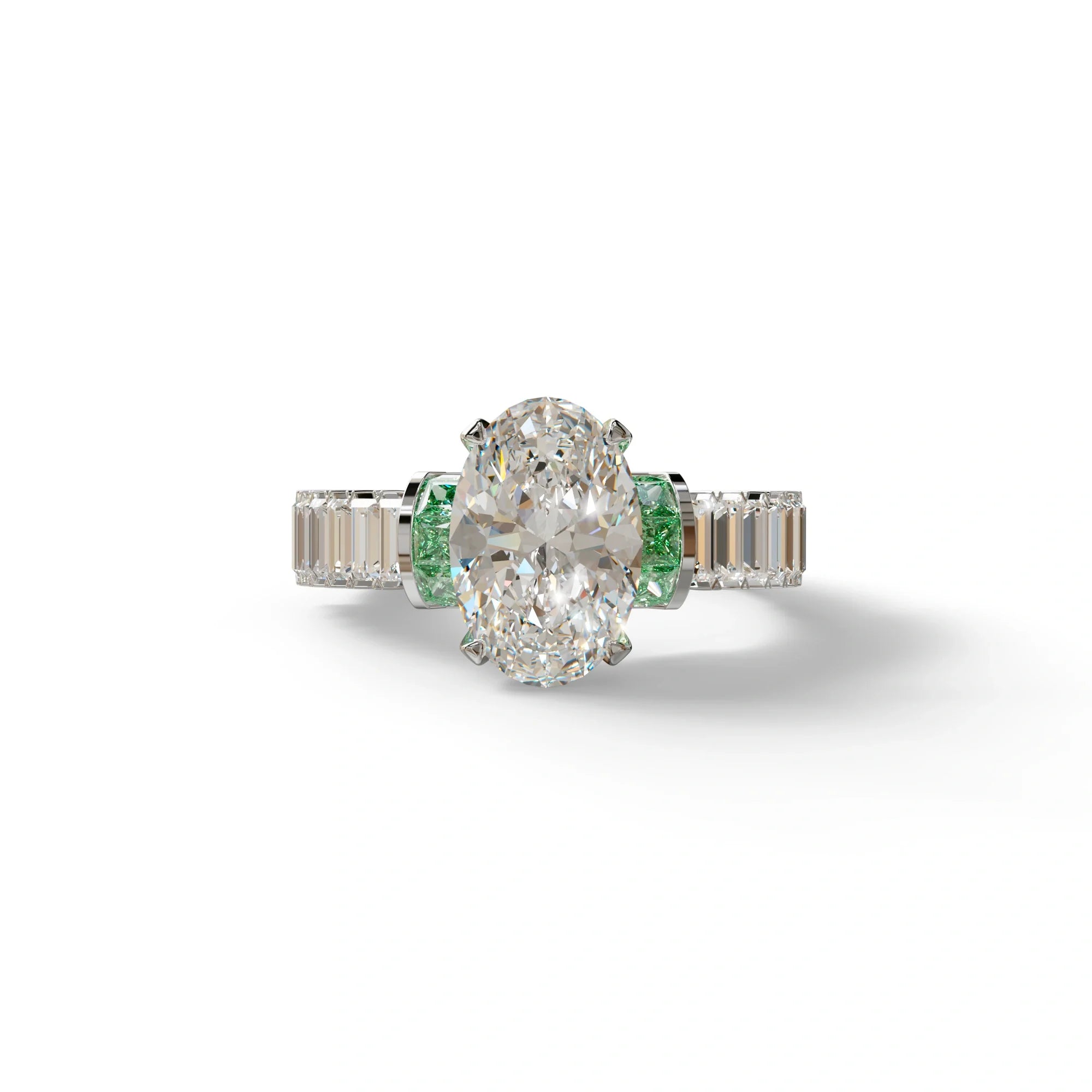 3 Carat E-VVS Oval Cut Lab-Grown Diamond Wedding Ring – Bellora - 10K Solid Gold / White Gold