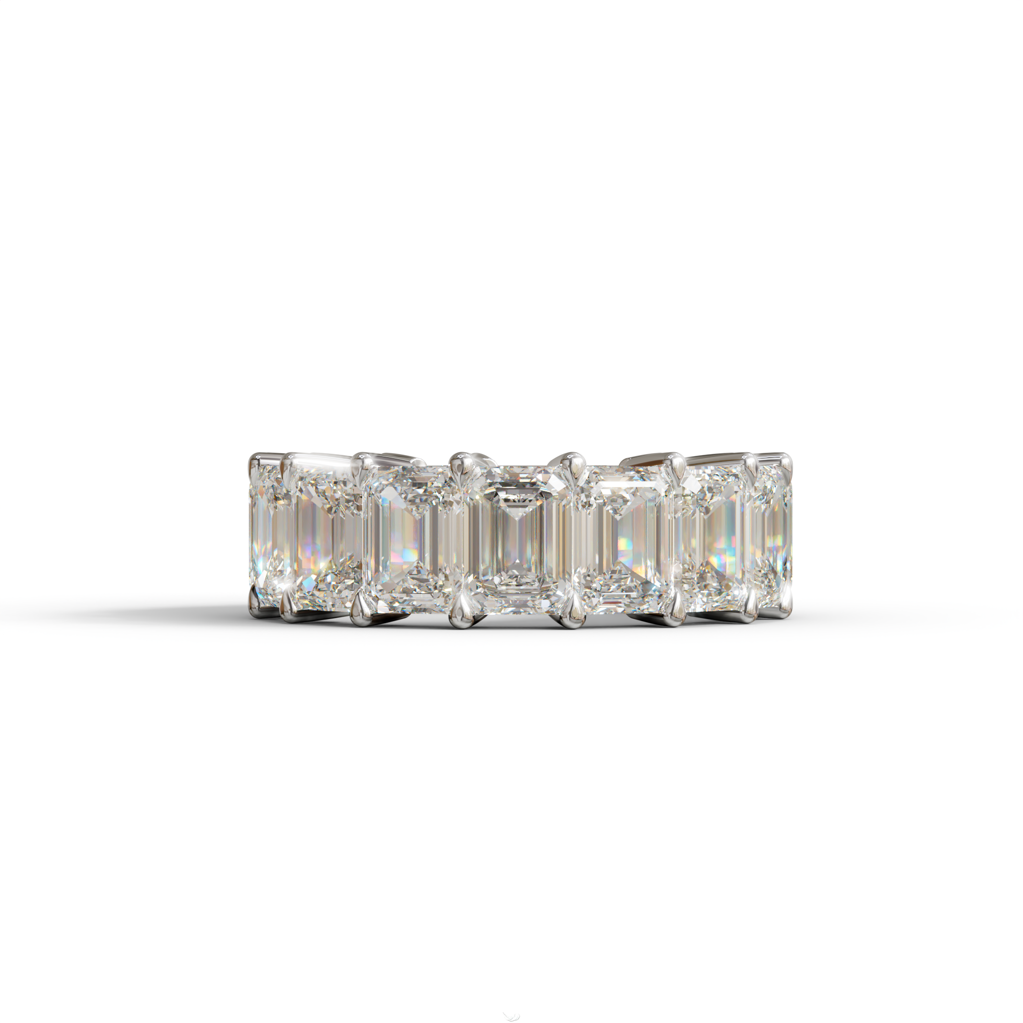 Lab‑Grown Emerald‑Cut Diamond Band – Classic Full‑Eternity Style - E-VVS - 10K Solid Gold / White Gold
