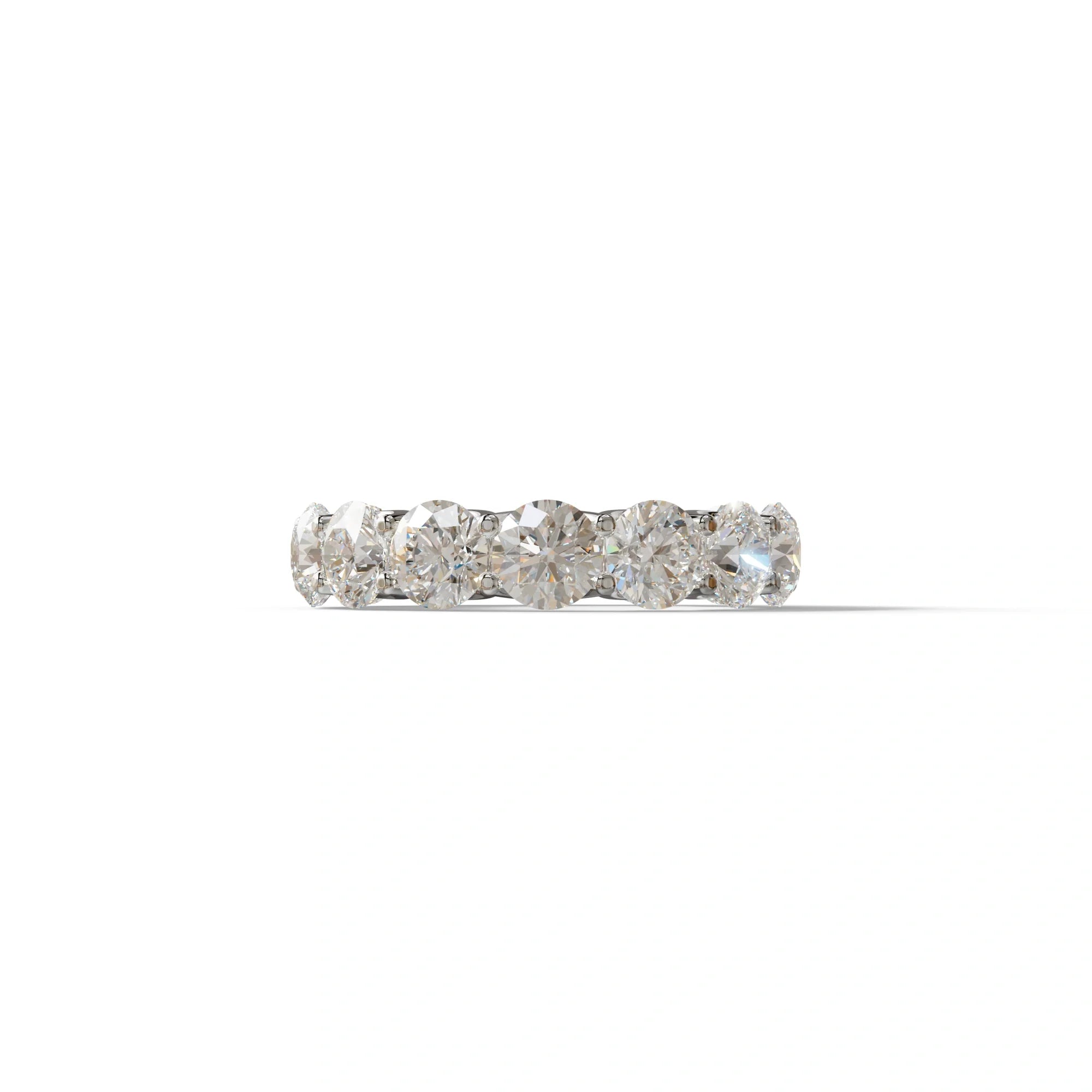 Round Brilliant Diamond Full Eternity Band in 18k Yellow Gold – Scalloped U-Prong Setting - 10K Solid Gold / White Gold