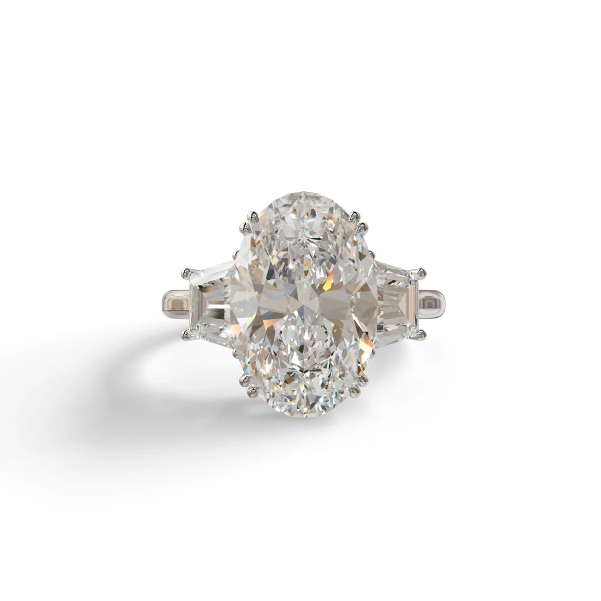 5 Carat Lab Grown Diamond Engagement Ring · Oval Cut Three Stone | Solstice - view 3