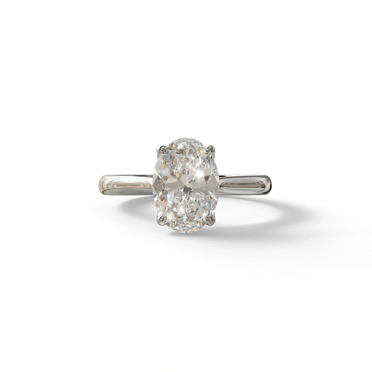 3 Carat Lab Grown Diamond Oval Cut Engagement Ring | Secret Blue Diamond- Eclipse - 10K Solid Gold / White Gold