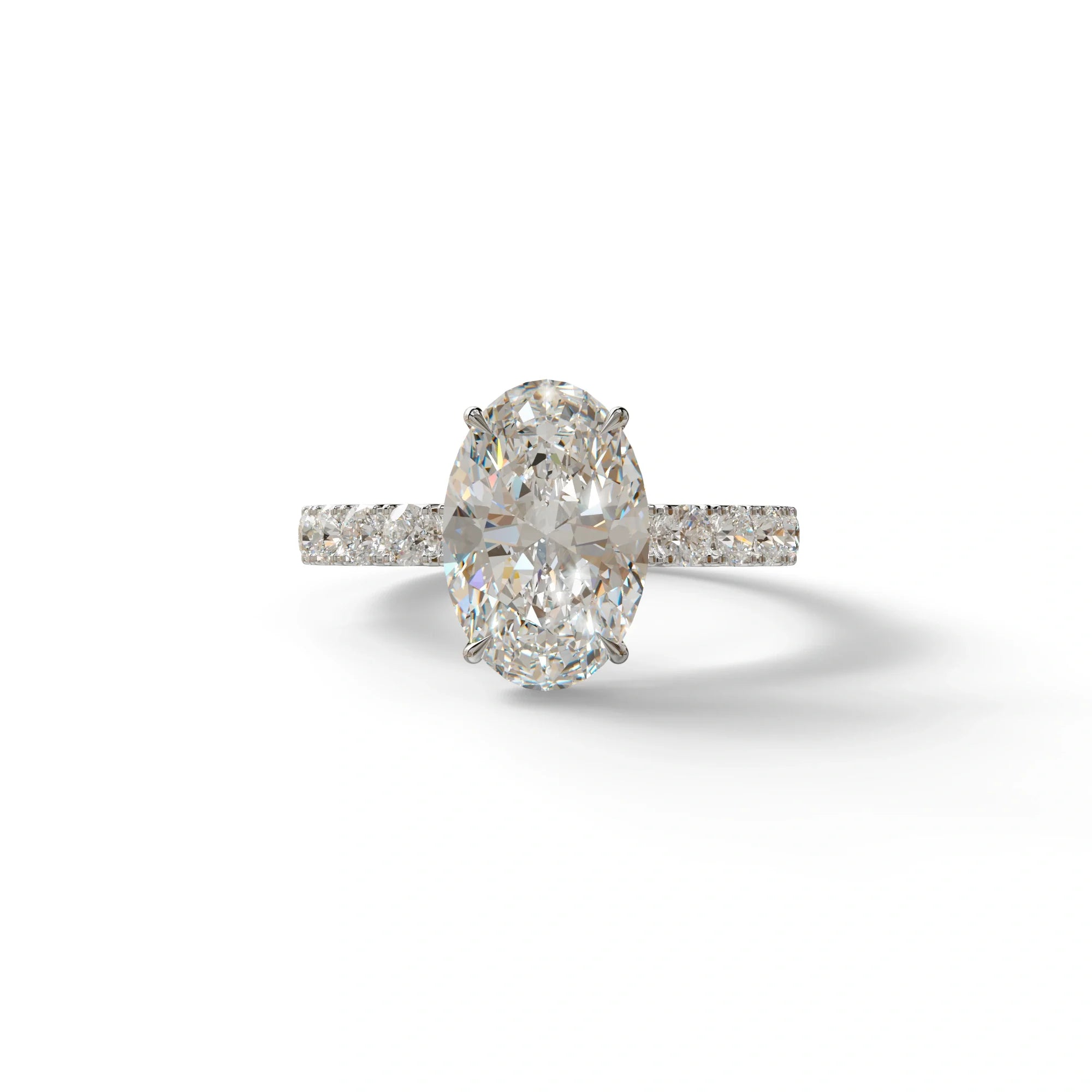 3 Carat E VVS Lab Diamond Oval Engagement Ring - Christie’s - 10K Solid Gold / White Gold