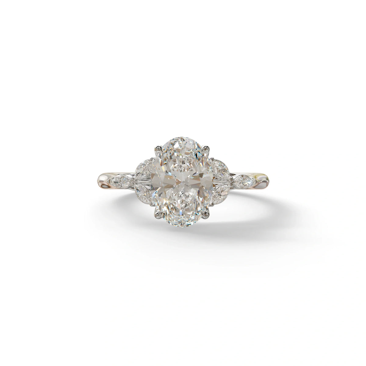 2.5 Carat Lab Grown Diamond Engagement Ring · Oval Cut Nature-Inspired | Halcyon - view 3