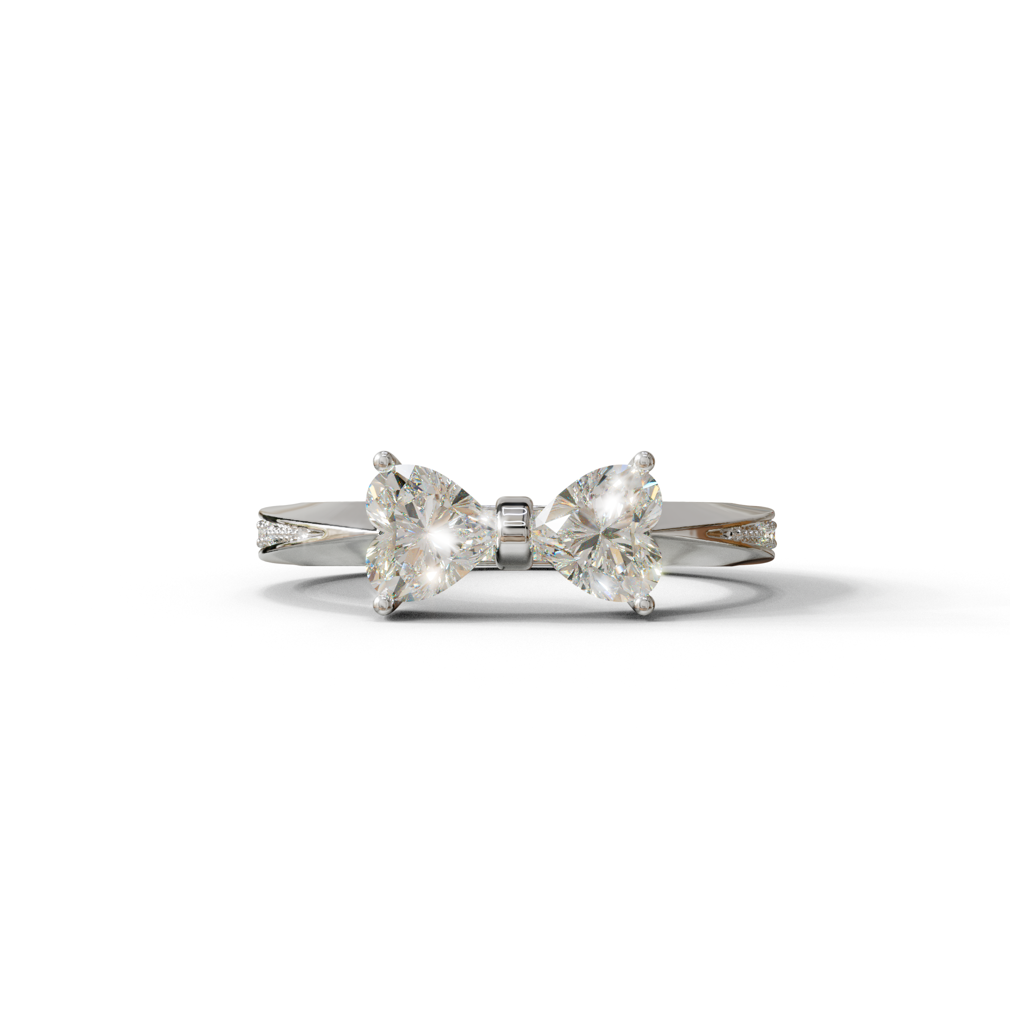 1.5 Carat Heart Cut Diamond Ring - Love - 10K Solid Gold / White Gold