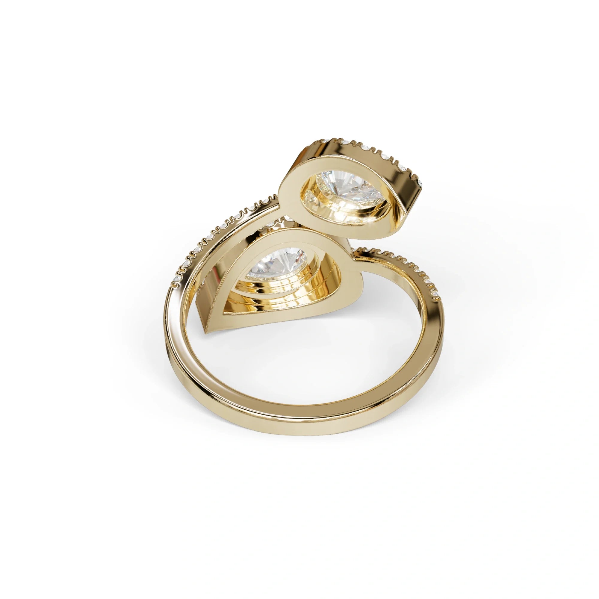 E/VVS 2 Carat Pear Cut Lab Grown Halo & Pave Diamond Ring - Ahurissant