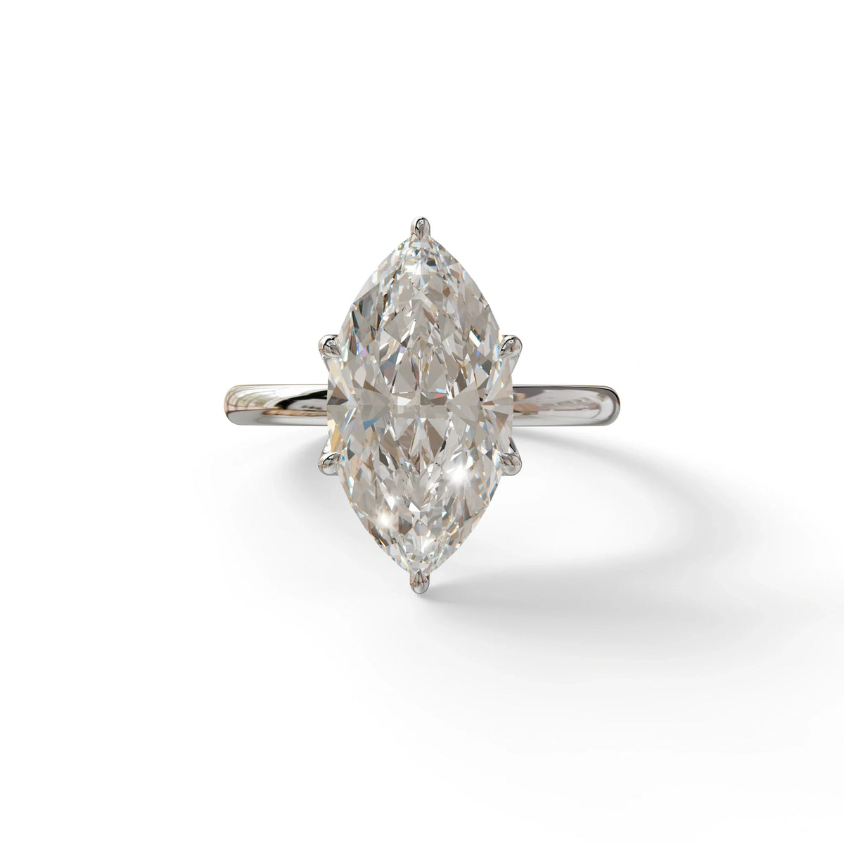 5 Carat Lab Grown Diamond Engagement Ring · Marquise Cut Hidden Halo | Etoile - view 3
