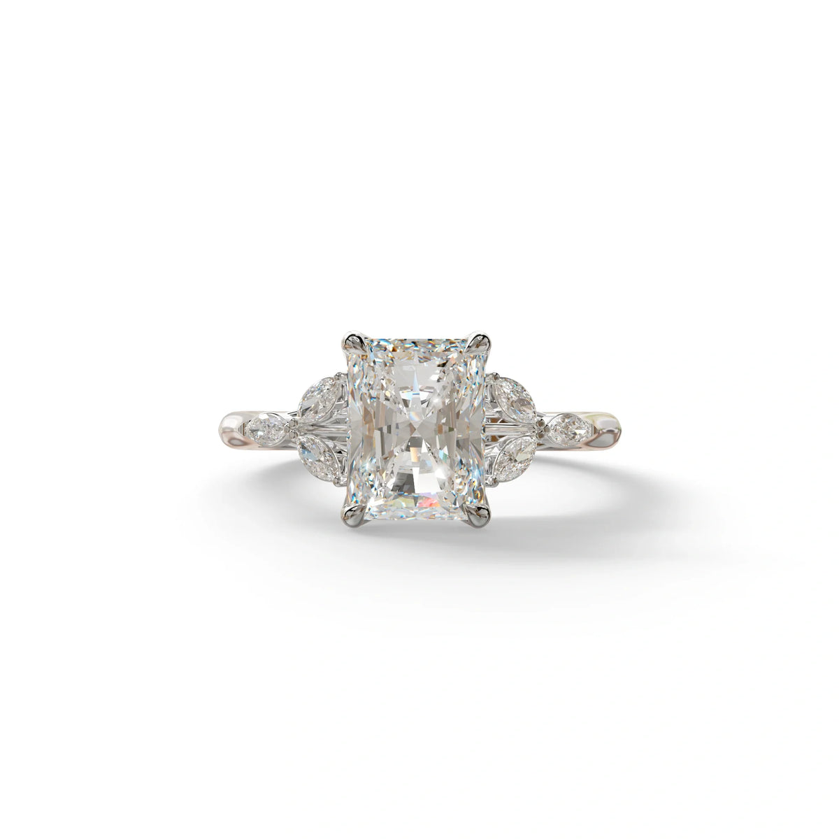 2.5 Carat Lab Grown Diamond Engagement Ring · Radiant Cut Nature-Inspired | Aurora - view 3
