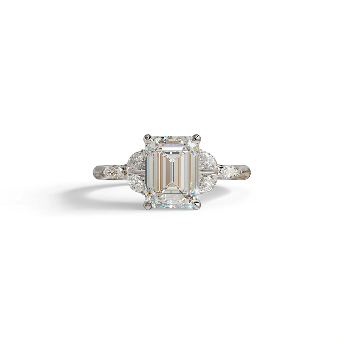 2.5 Carat Lab Grown Diamond Engagement Ring · Emerald Cut Nature-Inspired | Verona - view 3