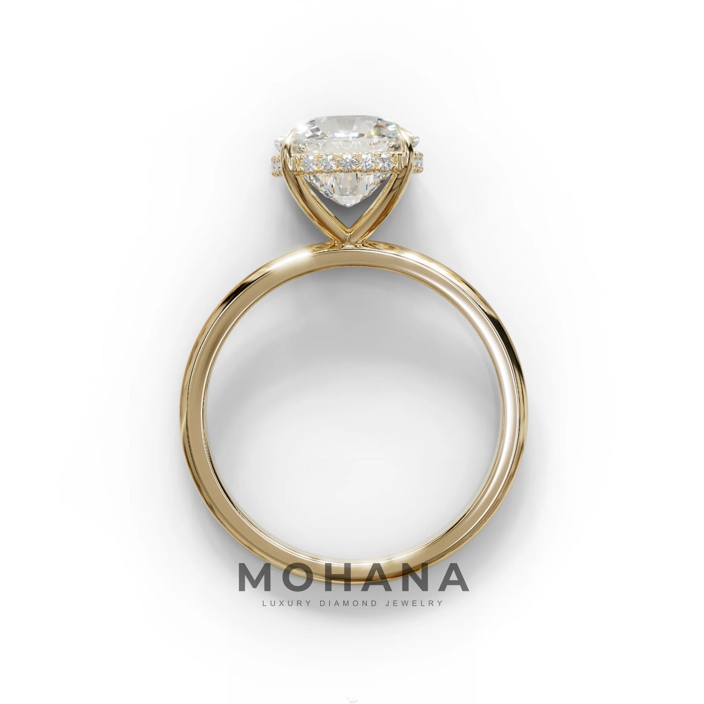 3 Carat E VVS Cushion Lab Diamond Hidden Halo Ring