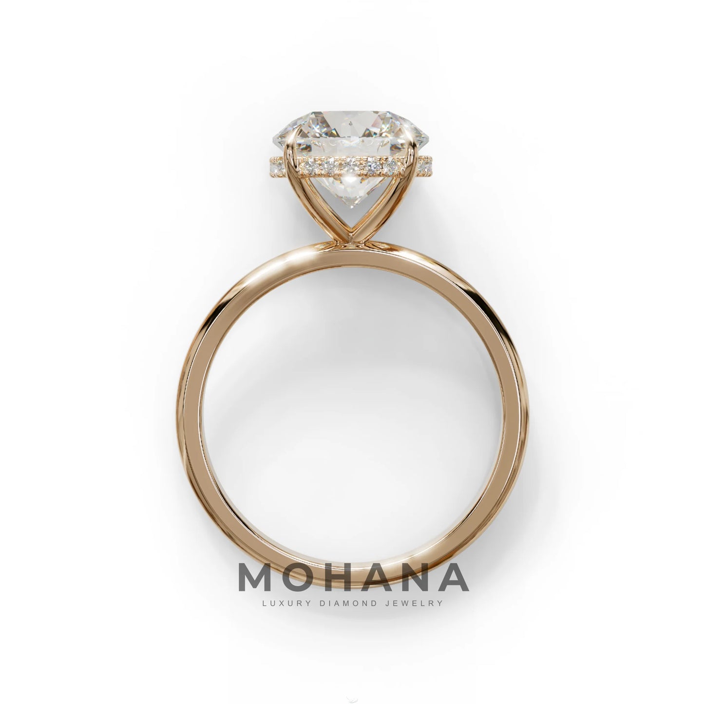 3 Carat E-VVS Round Hidden Halo Lab Diamond Ring