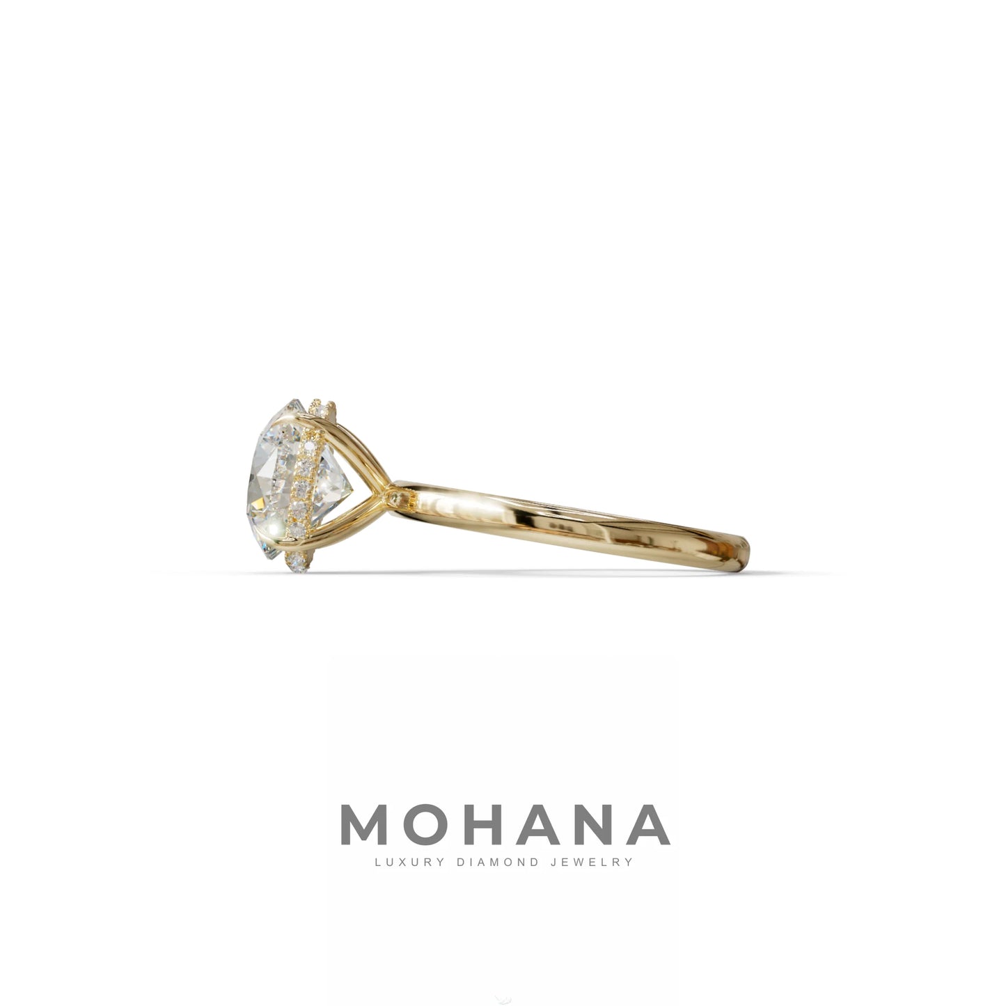 3 Carat E-VVS Round Hidden Halo Lab Diamond Ring