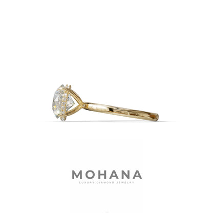 3 Carat E-VVS Round Hidden Halo Lab Diamond Ring