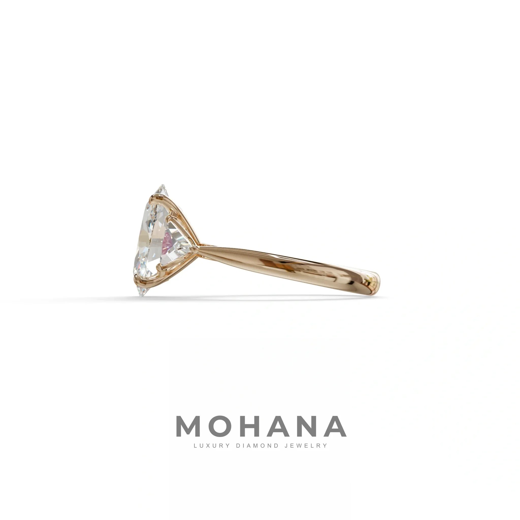 3Ct Oval Cut Lab Grown Diamond Three stone Engagement Ring - Myza