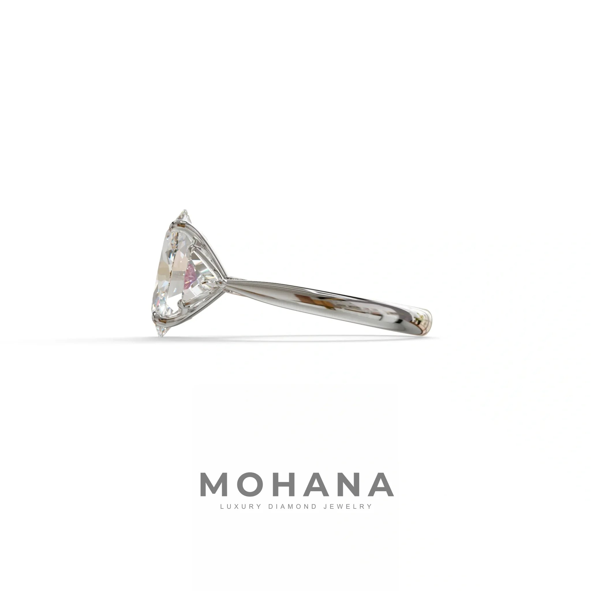 3Ct Oval Cut Lab Grown Diamond Three stone Engagement Ring - Myza