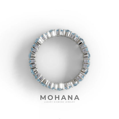 Blue Pear Diamond Full Eternity Band - Stackable Ring