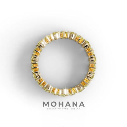 Yellow Pear Diamond Full Eternity Band - Stackable Ring