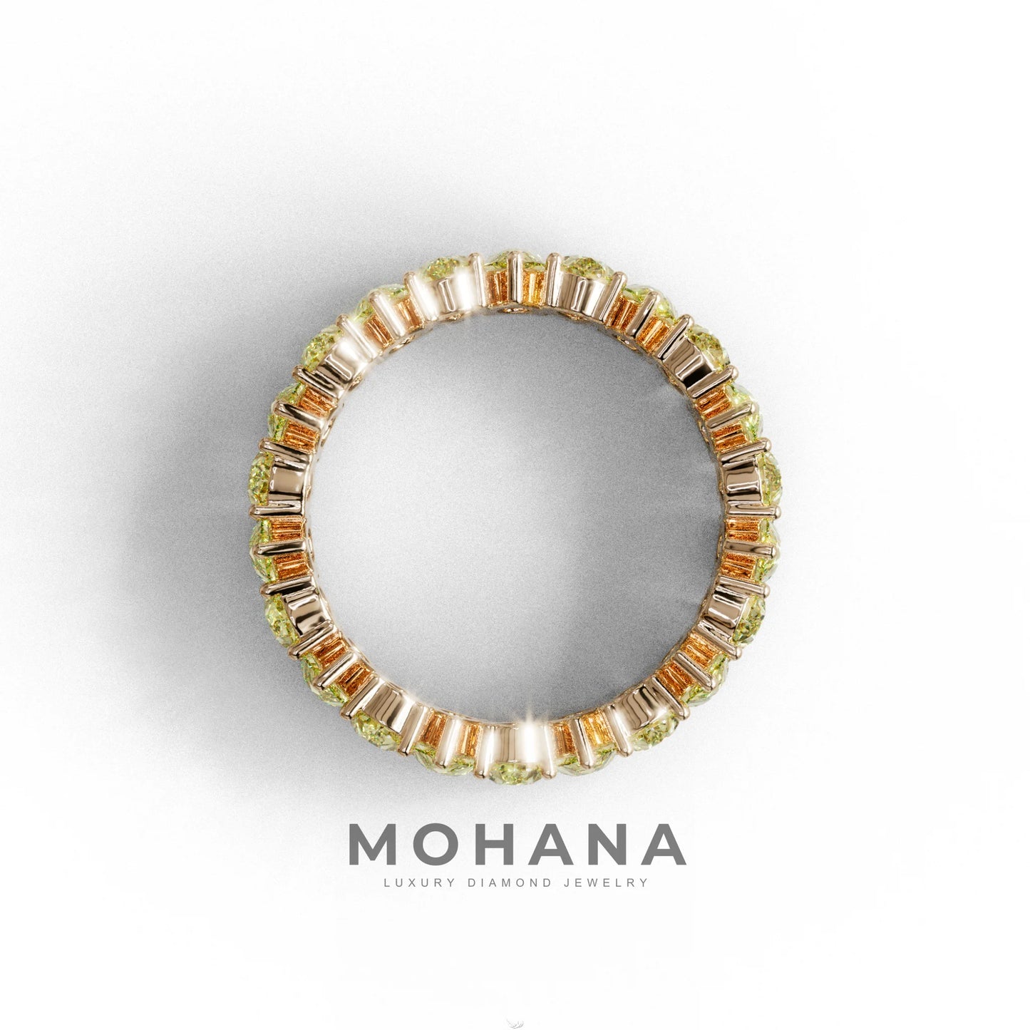 Yellow Pear Diamond Full Eternity Band - Stackable Ring